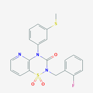 2-(2-fluorobenzyl)-4-(3-(methylthio)phenyl)-2H-pyrido[2,3-e][1,2,4]thiadiazin-3(4H)-one 1,1-dioxide