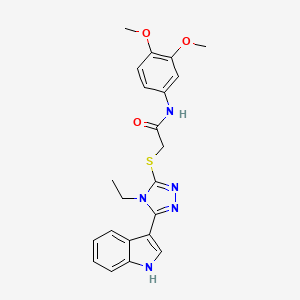 N-(3,4-dimethoxyphenyl)-2-((4-ethyl-5-(1H-indol-3-yl)-4H-1,2,4-triazol-3-yl)thio)acetamide