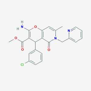methyl 2-amino-4-(3-chlorophenyl)-7-methyl-5-oxo-6-(pyridin-2-ylmethyl)-5,6-dihydro-4H-pyrano[3,2-c]pyridine-3-carboxylate