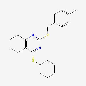 4-Cyclohexylsulfanyl-2-[(4-methylphenyl)methylsulfanyl]-5,6,7,8-tetrahydroquinazoline