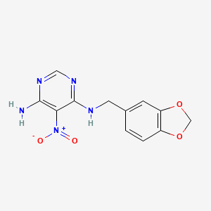 N-(1,3-benzodioxol-5-ylmethyl)-5-nitropyrimidine-4,6-diamine