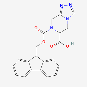 molecular formula C21H18N4O4 B2392179 7-{[(9H-fluoren-9-yl)methoxy]carbonyl}-5H,6H,7H,8H-[1,2,4]triazolo[4,3-a]pyrazine-6-carboxylic acid CAS No. 2137457-64-6