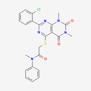 2-((2-(2-chlorophenyl)-6,8-dimethyl-5,7-dioxo-5,6,7,8-tetrahydropyrimido[4,5-d]pyrimidin-4-yl)thio)-N-methyl-N-phenylacetamide