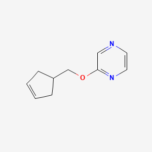 molecular formula C10H12N2O B2392192 2-[(Cyclopent-3-en-1-yl)methoxy]pyrazine CAS No. 2201318-17-2