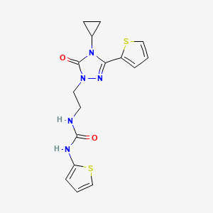 1-(2-(4-cyclopropyl-5-oxo-3-(thiophen-2-yl)-4,5-dihydro-1H-1,2,4-triazol-1-yl)ethyl)-3-(thiophen-2-yl)urea