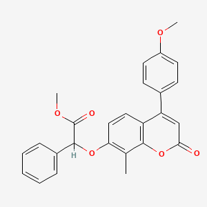 molecular formula C26H22O6 B2392197 methyl {[4-(4-methoxyphenyl)-8-methyl-2-oxo-2H-chromen-7-yl]oxy}(phenyl)acetate CAS No. 670243-04-6