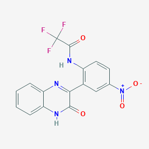 molecular formula C16H9F3N4O4 B2392219 2,2,2-trifluoro-N-[4-nitro-2-(3-oxo-4H-quinoxalin-2-yl)phenyl]acetamide CAS No. 887198-49-4