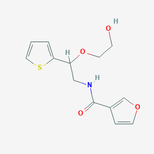 molecular formula C13H15NO4S B2392221 N-(2-(2-hydroxyethoxy)-2-(thiophen-2-yl)ethyl)furan-3-carboxamide CAS No. 2034615-08-0