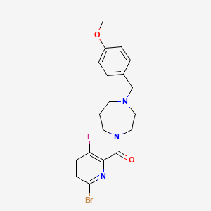 molecular formula C19H21BrFN3O2 B2392228 1-(6-Bromo-3-fluoropyridine-2-carbonyl)-4-[(4-methoxyphenyl)methyl]-1,4-diazepane CAS No. 1808703-54-9