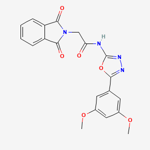 molecular formula C20H16N4O6 B2392229 N-(5-(3,5-dimethoxyphenyl)-1,3,4-oxadiazol-2-yl)-2-(1,3-dioxoisoindolin-2-yl)acetamide CAS No. 920441-92-5