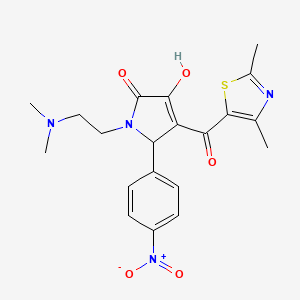 molecular formula C20H22N4O5S B2392233 1-(2-(dimethylamino)ethyl)-4-(2,4-dimethylthiazole-5-carbonyl)-3-hydroxy-5-(4-nitrophenyl)-1H-pyrrol-2(5H)-one CAS No. 627822-06-4