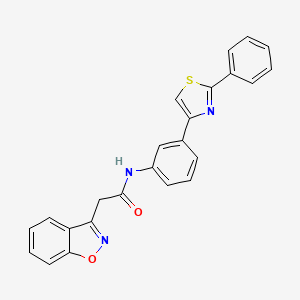 molecular formula C24H17N3O2S B2392235 2-(1,2-benzoxazol-3-yl)-N-[3-(2-phenyl-1,3-thiazol-4-yl)phenyl]acetamide CAS No. 1207011-65-1