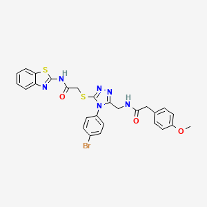 N-(benzo[d]thiazol-2-yl)-2-((4-(4-bromophenyl)-5-((2-(4-methoxyphenyl)acetamido)methyl)-4H-1,2,4-triazol-3-yl)thio)acetamide