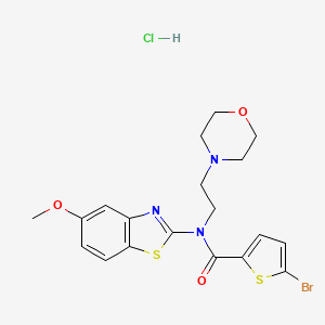 molecular formula C19H21BrClN3O3S2 B2392240 5-bromo-N-(5-methoxybenzo[d]thiazol-2-yl)-N-(2-morpholinoethyl)thiophene-2-carboxamide hydrochloride CAS No. 1216759-65-7