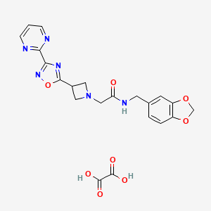 N-(benzo[d][1,3]dioxol-5-ylmethyl)-2-(3-(3-(pyrimidin-2-yl)-1,2,4-oxadiazol-5-yl)azetidin-1-yl)acetamide oxalate