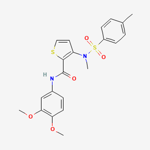 molecular formula C21H22N2O5S2 B2392244 N-(3,4-dimethoxyphenyl)-3-{methyl[(4-methylphenyl)sulfonyl]amino}thiophene-2-carboxamide CAS No. 1116017-53-8
