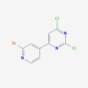 molecular formula C9H4BrCl2N3 B2392246 4-(2-Bromopyridin-4-yl)-2,6-dichloropyrimidine CAS No. 2089977-00-2