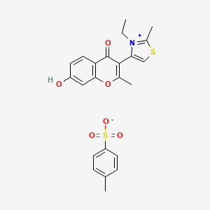 3-(3-Ethyl-2-methyl-1,3-thiazol-3-ium-4-yl)-7-hydroxy-2-methylchromen-4-one;4-methylbenzenesulfonate