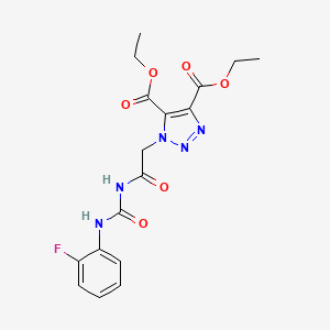 molecular formula C17H18FN5O6 B2392263 diethyl 1-[2-({[(2-fluorophenyl)amino]carbonyl}amino)-2-oxoethyl]-1H-1,2,3-triazole-4,5-dicarboxylate CAS No. 892278-50-1