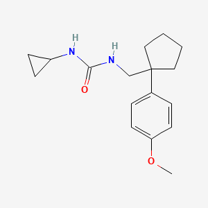 molecular formula C17H24N2O2 B2392267 1-Cyclopropyl-3-((1-(4-methoxyphenyl)cyclopentyl)methyl)urea CAS No. 1207002-25-2