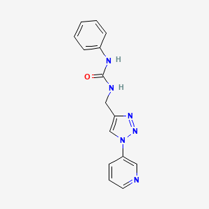 molecular formula C15H14N6O B2392274 1-phenyl-3-((1-(pyridin-3-yl)-1H-1,2,3-triazol-4-yl)methyl)urea CAS No. 2034296-99-4
