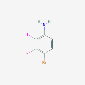 molecular formula C6H4BrFIN B2392279 4-Bromo-3-fluoro-2-iodoaniline CAS No. 2091656-96-9