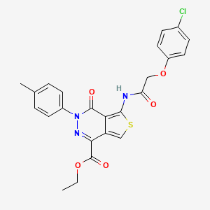 molecular formula C24H20ClN3O5S B2392280 Ethyl 5-(2-(4-chlorophenoxy)acetamido)-4-oxo-3-(p-tolyl)-3,4-dihydrothieno[3,4-d]pyridazine-1-carboxylate CAS No. 851948-53-3