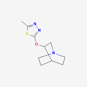 molecular formula C10H15N3OS B2392282 3-[(5-Methyl-1,3,4-thiadiazol-2-yl)oxy]-1-azabicyclo[2.2.2]octane CAS No. 2198986-54-6