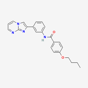 molecular formula C23H22N4O2 B2392285 4-butoxy-N-(3-imidazo[1,2-a]pyrimidin-2-ylphenyl)benzamide CAS No. 863020-13-7