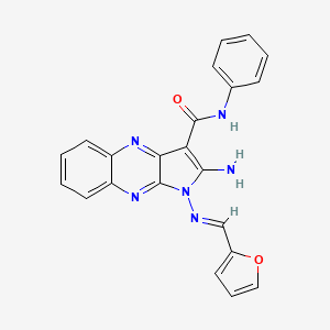 (E)-2-amino-1-((furan-2-ylmethylene)amino)-N-phenyl-1H-pyrrolo[2,3-b]quinoxaline-3-carboxamide