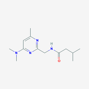 molecular formula C13H22N4O B2392289 N-((4-(dimethylamino)-6-methylpyrimidin-2-yl)methyl)-3-methylbutanamide CAS No. 1797977-93-5