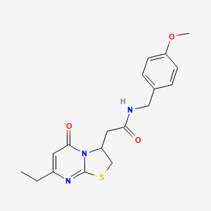 2-(7-ethyl-5-oxo-3,5-dihydro-2H-thiazolo[3,2-a]pyrimidin-3-yl)-N-(4-methoxybenzyl)acetamide
