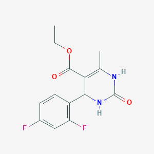 molecular formula C14H14F2N2O3 B2392294 Ethyl 4-(2,4-difluorophenyl)-6-methyl-2-oxo-1,2,3,4-tetrahydro-5-pyrimidinecarboxylate CAS No. 312632-14-7