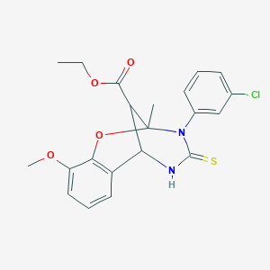 ethyl 3-(3-chlorophenyl)-10-methoxy-2-methyl-4-thioxo-3,4,5,6-tetrahydro-2H-2,6-methano-1,3,5-benzoxadiazocine-11-carboxylate
