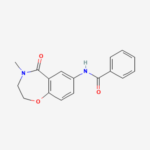 molecular formula C17H16N2O3 B2392302 N-(4-methyl-5-oxo-2,3,4,5-tetrahydrobenzo[f][1,4]oxazepin-7-yl)benzamide CAS No. 921995-87-1