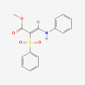 molecular formula C16H15NO4S B2392307 methyl (2Z)-3-anilino-2-(phenylsulfonyl)acrylate CAS No. 1327176-70-4