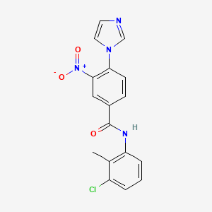 molecular formula C17H13ClN4O3 B2392312 N-(3-chloro-2-methylphenyl)-4-(1H-imidazol-1-yl)-3-nitrobenzenecarboxamide CAS No. 478030-85-2