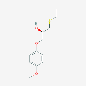 molecular formula C12H18O3S B2392314 (2R)-1-Ethylsulfanyl-3-(4-methoxyphenoxy)propan-2-ol CAS No. 2241107-49-1