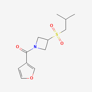 molecular formula C12H17NO4S B2392315 呋喃-3-基(3-(异丁基磺酰基)氮杂环丁-1-基)甲酮 CAS No. 1797316-81-4