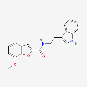 molecular formula C20H18N2O3 B2392320 N-[2-(1H-吲哚-3-基)乙基]-7-甲氧基-1-苯并呋喃-2-甲酰胺 CAS No. 514221-94-4
