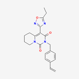molecular formula C21H22N4O3 B2392327 4-(5-ethyl-1,2,4-oxadiazol-3-yl)-2-(4-vinylbenzyl)-5,6,7,8-tetrahydro-1H-pyrido[1,2-c]pyrimidine-1,3(2H)-dione CAS No. 1775351-32-0