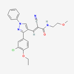 (E)-3-[3-(3-chloro-4-ethoxyphenyl)-1-phenylpyrazol-4-yl]-2-cyano-N-(2-methoxyethyl)prop-2-enamide