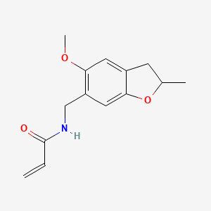 molecular formula C14H17NO3 B2392339 N-[(5-methoxy-2-methyl-2,3-dihydro-1-benzofuran-6-yl)methyl]prop-2-enamide CAS No. 2094686-26-5