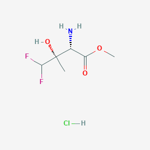 molecular formula C6H12ClF2NO3 B2392349 cis-Methyl 2-amino-4,4-difluoro-3-hydroxy-3-methylbutanoate hydrochloride CAS No. 1903787-82-5