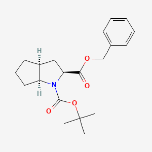 molecular formula C20H27NO4 B2392350 (2S,3aS,6aS)-2-benzyl 1-tert-butyl hexahydrocyclopenta[b]pyrrole-1,2(2H)-dicarboxylate CAS No. 124002-38-6