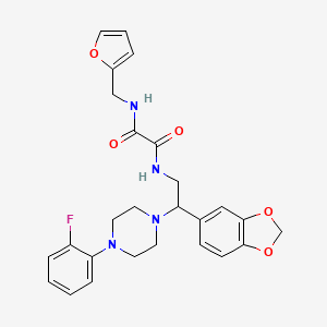 N1-(2-(benzo[d][1,3]dioxol-5-yl)-2-(4-(2-fluorophenyl)piperazin-1-yl)ethyl)-N2-(furan-2-ylmethyl)oxalamide