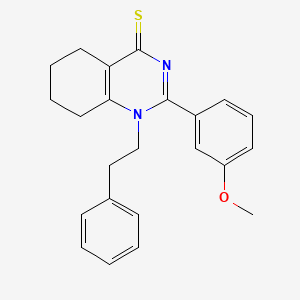 molecular formula C23H24N2OS B2392355 2-(3-methoxyphenyl)-1-phenethyl-5,6,7,8-tetrahydroquinazoline-4(1H)-thione CAS No. 831215-18-0