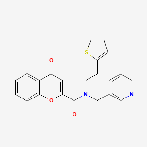 4-oxo-N-(pyridin-3-ylmethyl)-N-(2-(thiophen-2-yl)ethyl)-4H-chromene-2-carboxamide