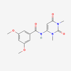 molecular formula C15H17N3O5 B2392362 N-(1,3-dimethyl-2,6-dioxo-1,2,3,6-tetrahydropyrimidin-4-yl)-3,5-dimethoxybenzamide CAS No. 352693-78-8