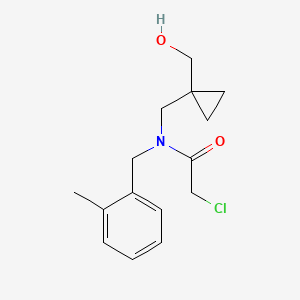 molecular formula C15H20ClNO2 B2392366 2-Chloro-N-[[1-(hydroxymethyl)cyclopropyl]methyl]-N-[(2-methylphenyl)methyl]acetamide CAS No. 2411246-50-7